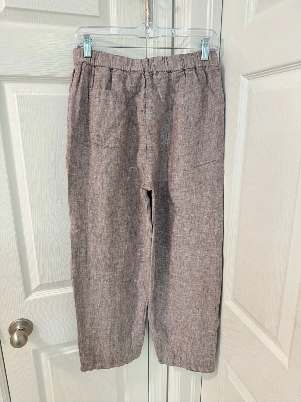 Quince 100% European Linen Pants in Taupe Brown Chambray size M